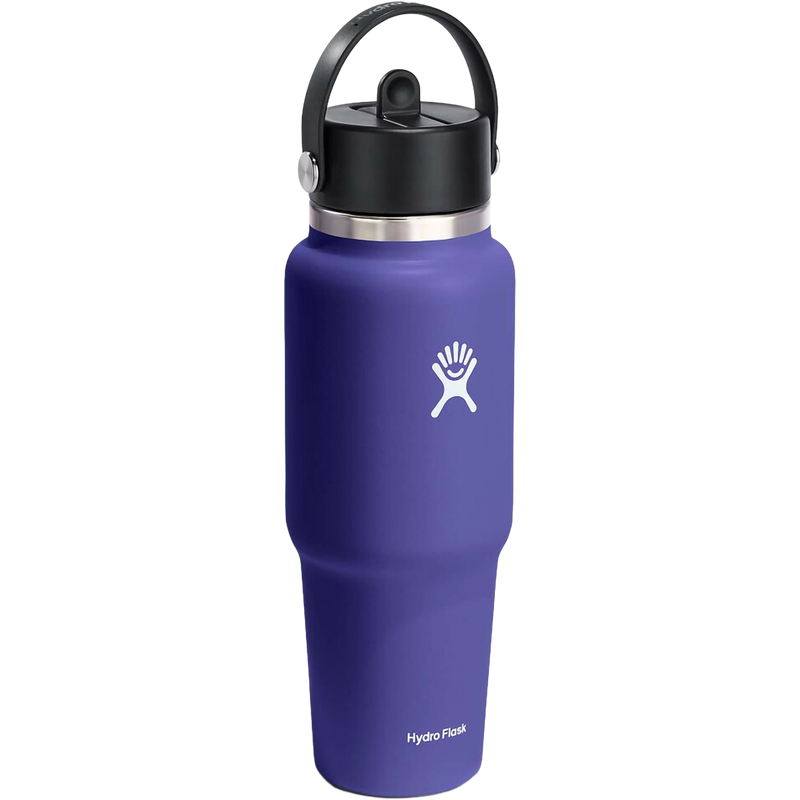 32 oz Wide Flex Straw Travel Bottle, Hydro Flask 32 oz Wide Flex Straw Travel Bottle in Phantom lid closed