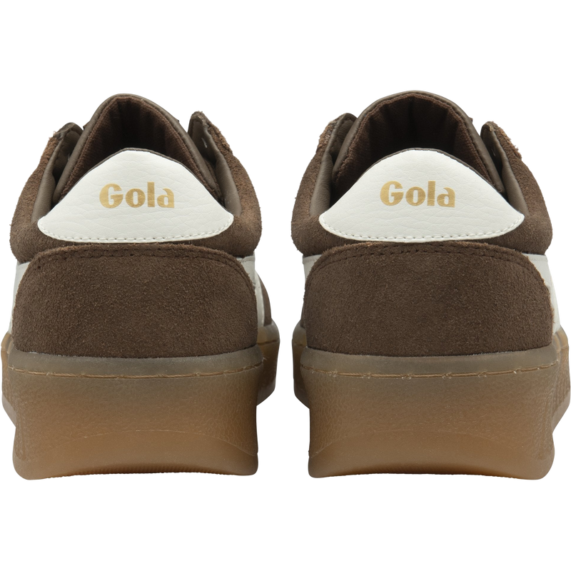 Women's Grandslam Suede, GOLA Classics Women's Grandslam Suede in Otter/Off White/Gum pair back