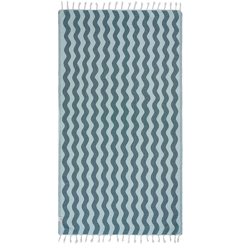 Rumble Waves Beach Towel, Sand Cloud Rumble Waves Beach Towel Regular in Teal back
