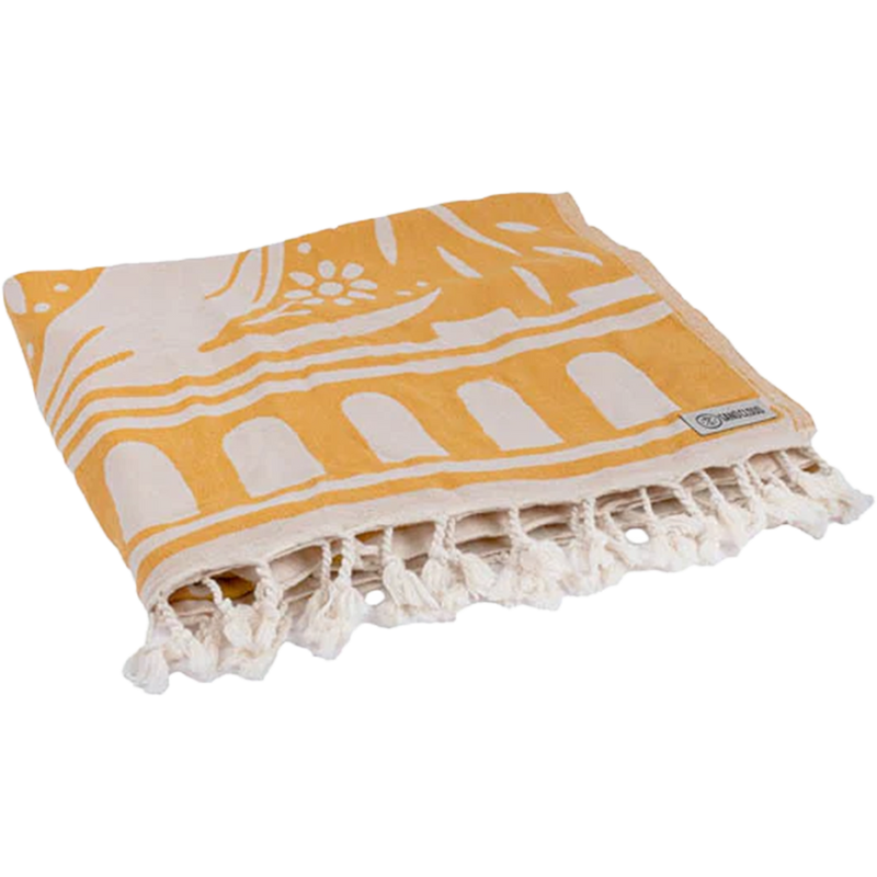 Nippon Daisy Large Beach Towel, Sand Cloud Nippon Daisy Large Beach Towel Large in Natural folded
