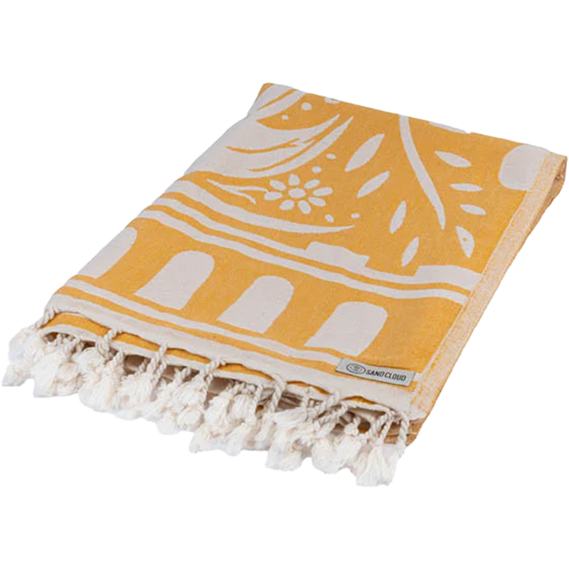 Nippon Daisy Large Beach Towel, Sand Cloud Nippon Daisy Large Beach Towel Large in Natural folded