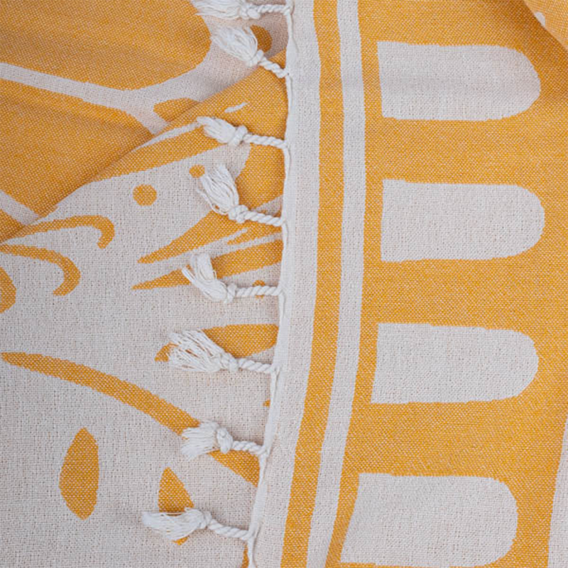 Nippon Daisy Large Beach Towel, Sand Cloud Nippon Daisy Large Beach Towel Large in Natural tassels