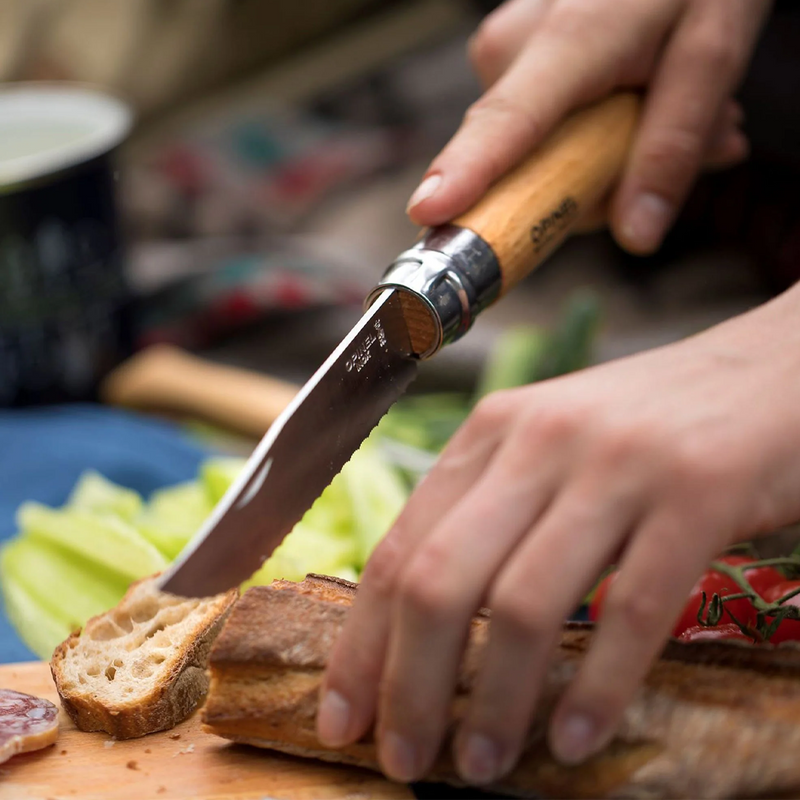 No.12 Serrated Folding Knife, Opinel No.12 Serrated Folding Knife cutting