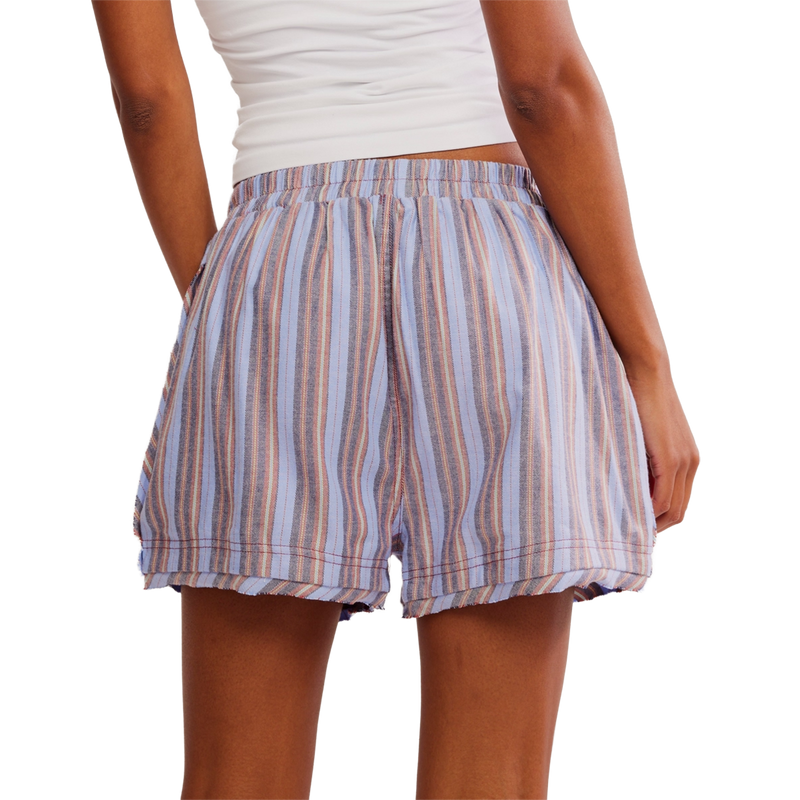 Women's Day to Day Flannel Boxer, Free People Women's Day to Day Flannel Boxer in 4010-Blue Combo back