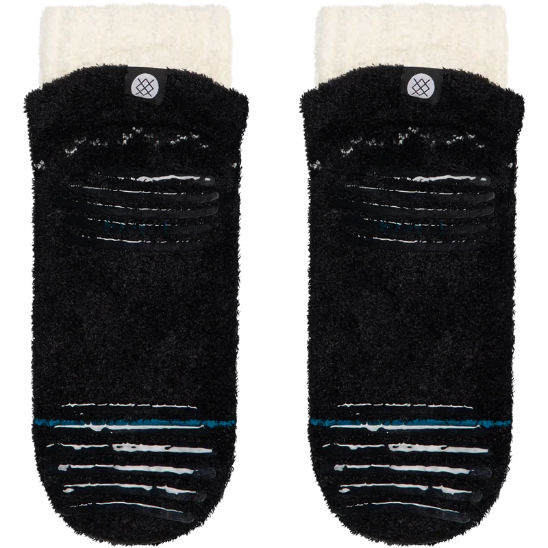 Snowflake Cozy Slipper Sock, Stance Snowflake Cozy Slipper Sock in BLK Black pair bottom