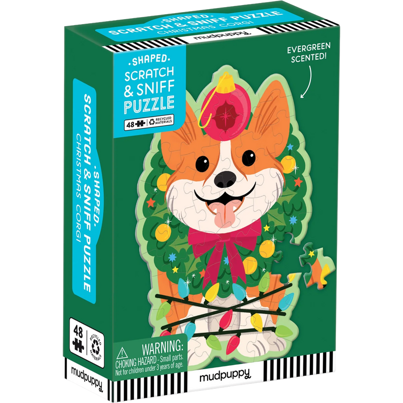 Christmas Corgi 48 Piece Scratch & Sniff Puzzle, Featured Image