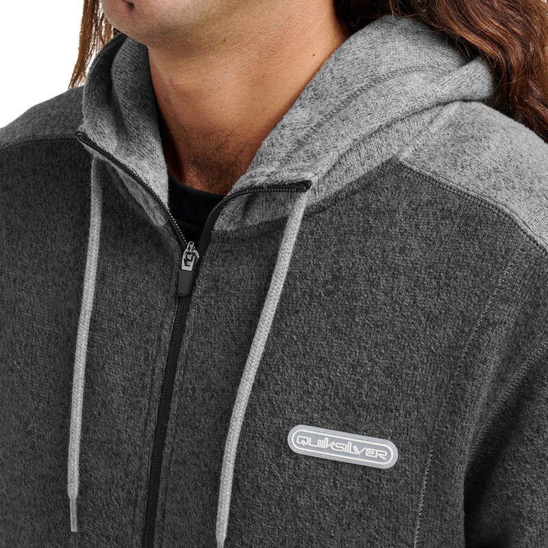 Men's Keller Zip Hoodie, Quiksilver Men's Keller Zip Hoodie zipper and logo