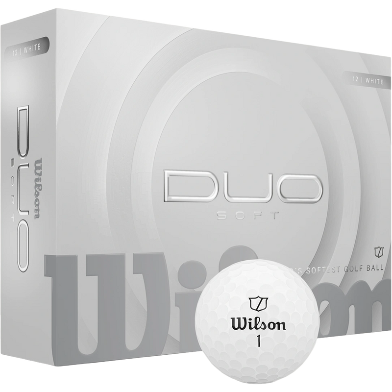 Duo Soft Golf Ball 12 pack, Wilson Duo Soft Golf Ball 12 pack in white ball and package