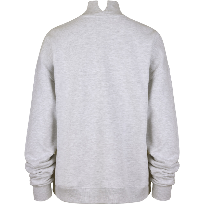 Women's 49ers Vantage Mock Neck Pullover, 47 Brand Women's 49ers Vantage Mock Neck Pullover in Relay Grey back view