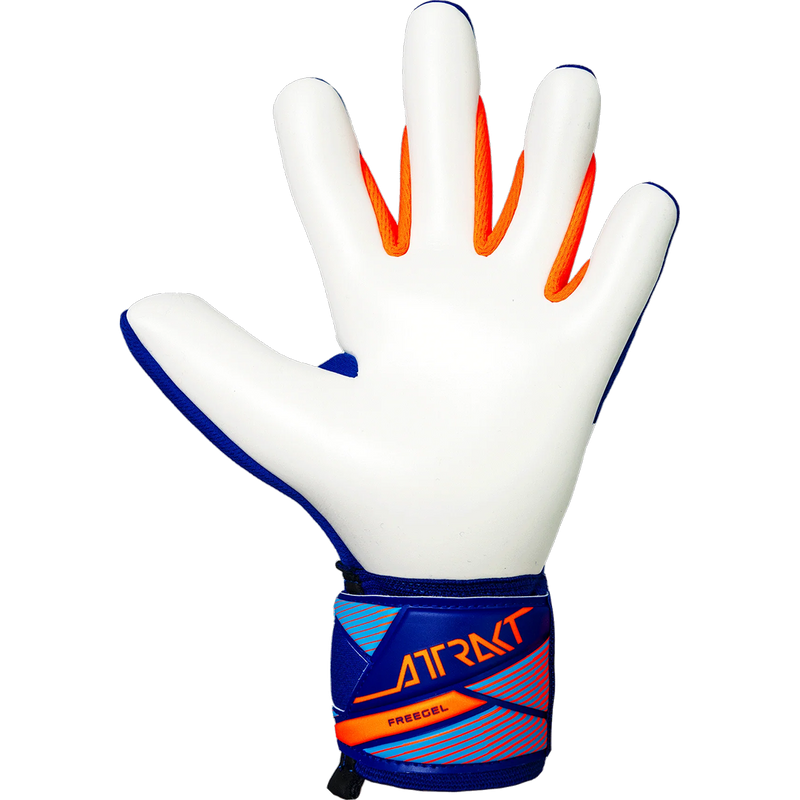 Attrakt Freegel Advance Glove, Reusch Attrakt Freegel Advance Glove in 4129-Sharp Blue/Shocking Orange palm