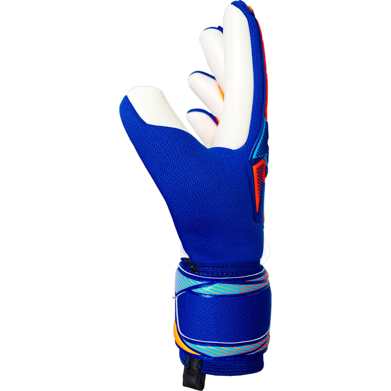 Attrakt Freegel Advance Glove, Reusch Attrakt Freegel Advance Glove in 4129-Sharp Blue/Shocking Orange side view thumb