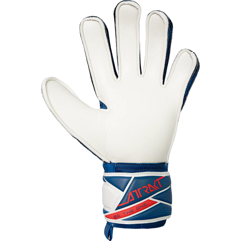 Youth Attrakt Solid Glove, Reusch Youth Attrakt Solid Glove in 1321-White/Red/Blue palm