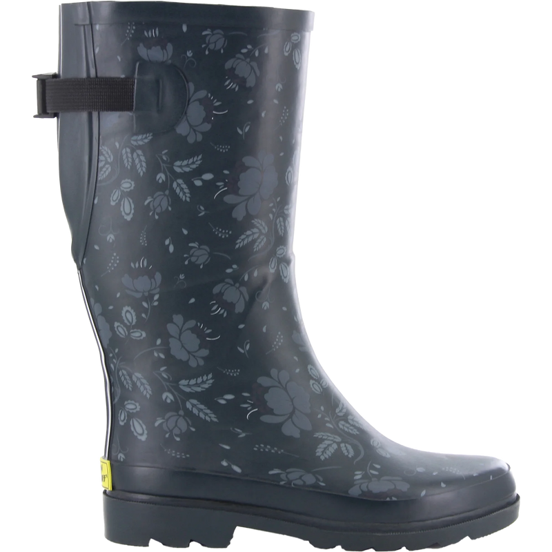 Women's Floral Adjustable Tall Rain Boot, Featured Image