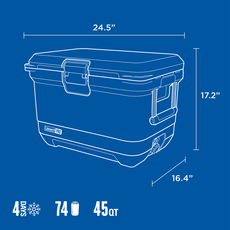 Pro Cooler 45 Quart, Coleman Pro Cooler 45 Qt Dimensions
