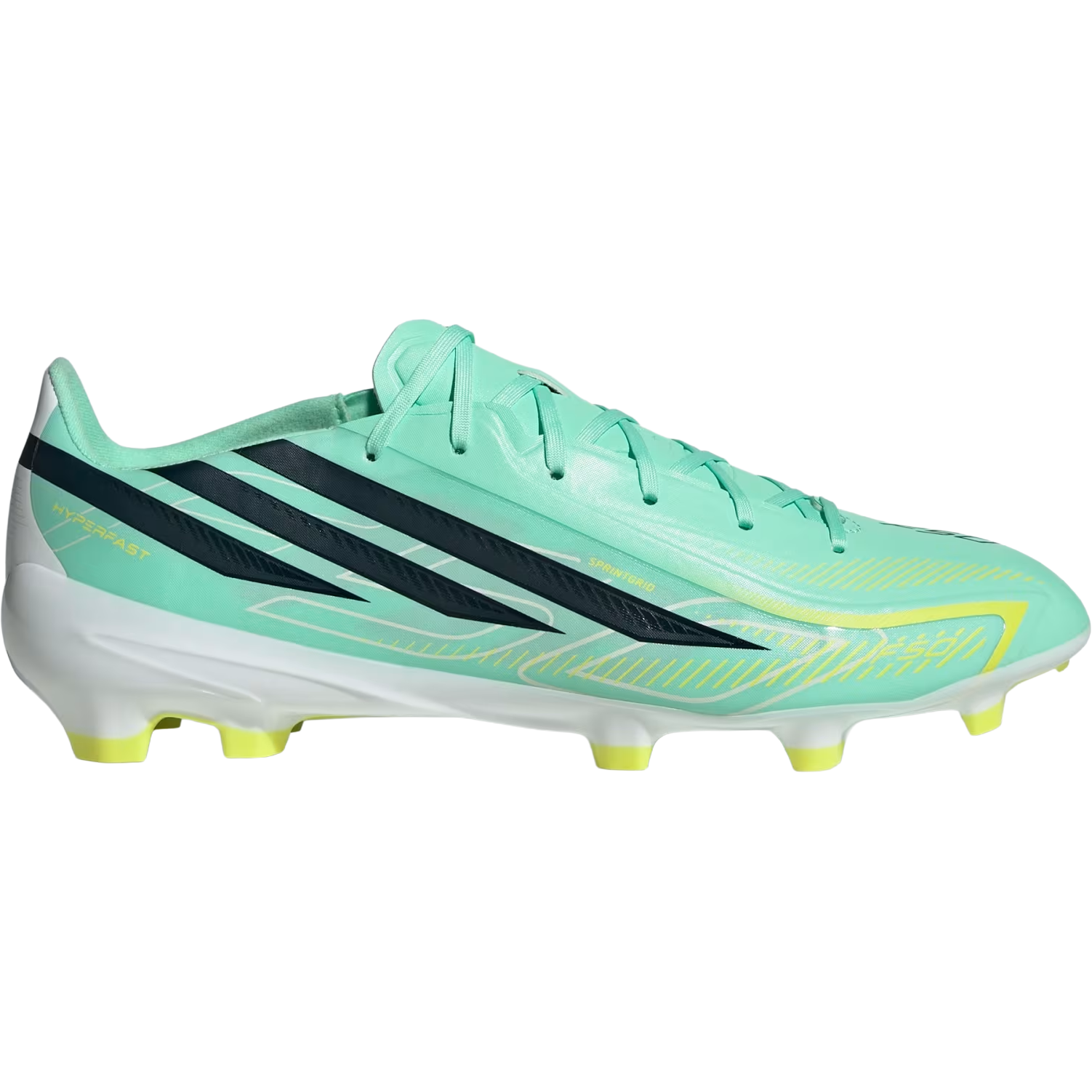 Adidas F50 Hyperfast League FG in Pulse Mint/Night Navy/Solar Lemon