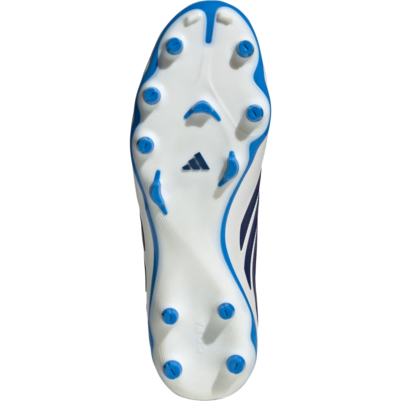 Copa Pure IV League Firm Ground, Adidas Copa Pure IV League Firm Ground in Zero Metalic Dark Blue Lucid Ray Blue bottom view