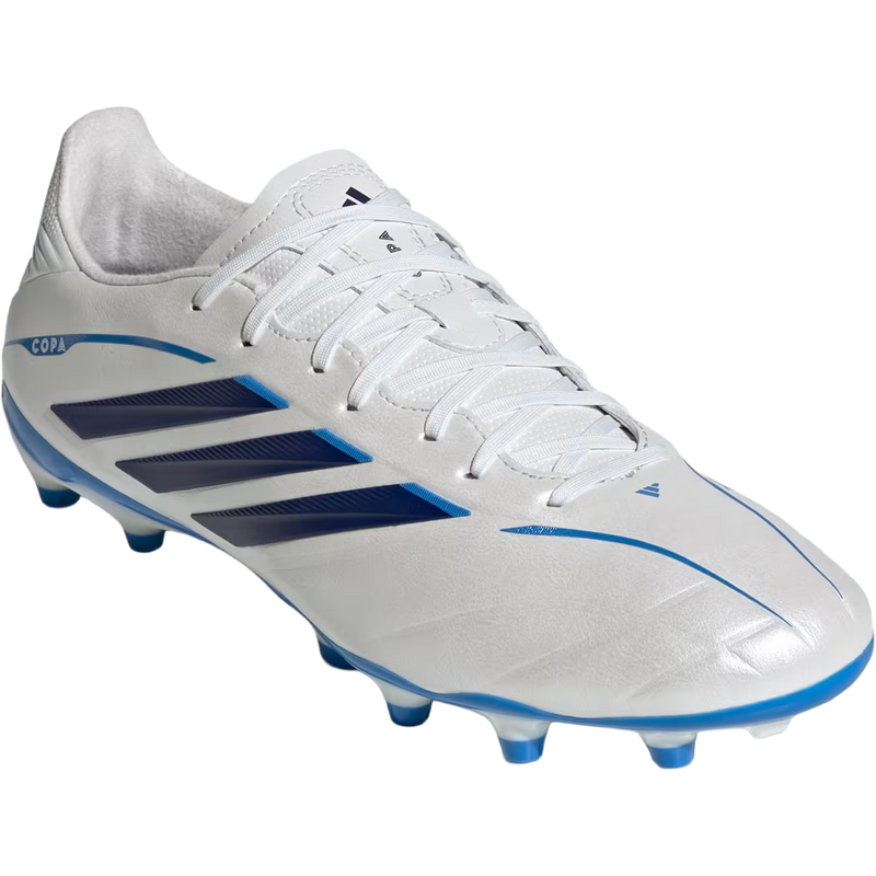 Copa Pure IV League Firm Ground, Adidas Copa Pure IV League Firm Ground in Zero Metalic Dark Blue Lucid Ray Blue angled right facing