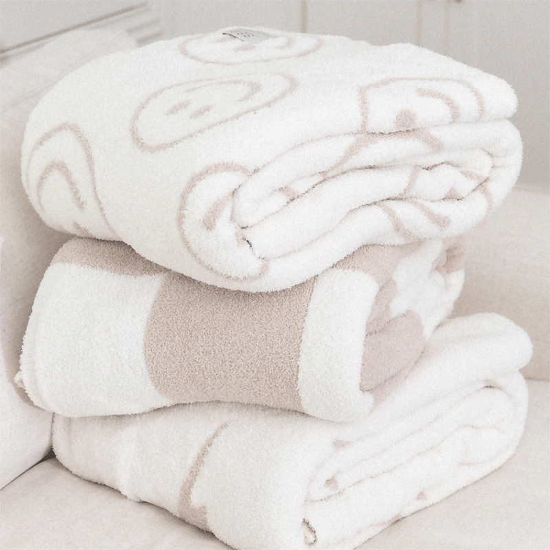 Checker Luxe Home Blanket, Local Beach Checker Luxe Home Blanket folded