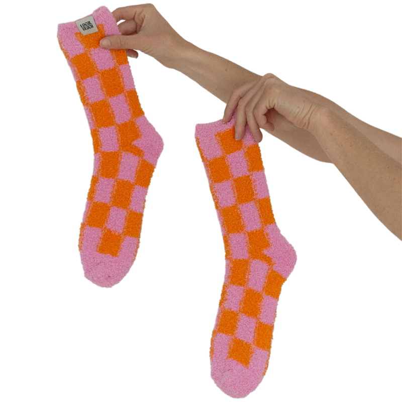 Checker Local Beach Cozy Socks, Local Beach Checker Local Beach Cozy Socks pair