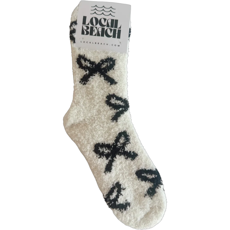 Local Beach Bow Cozy Socks, Featured Image