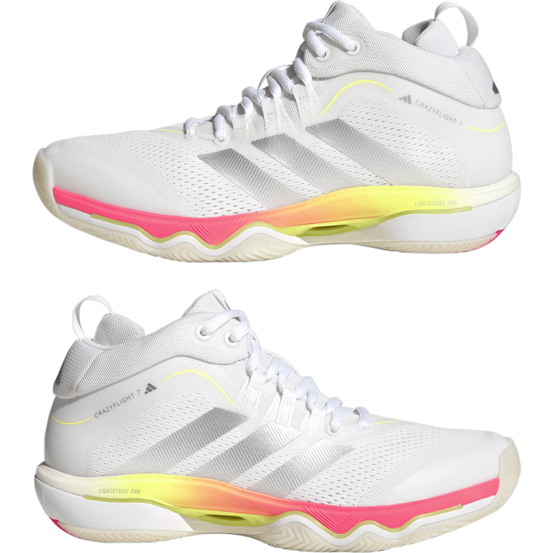 Women's Crazyflight 7 Mid, Women's Crazyflight 7 Mid in Cloud White Tech Grey Solar Turbo mirrored lateral view