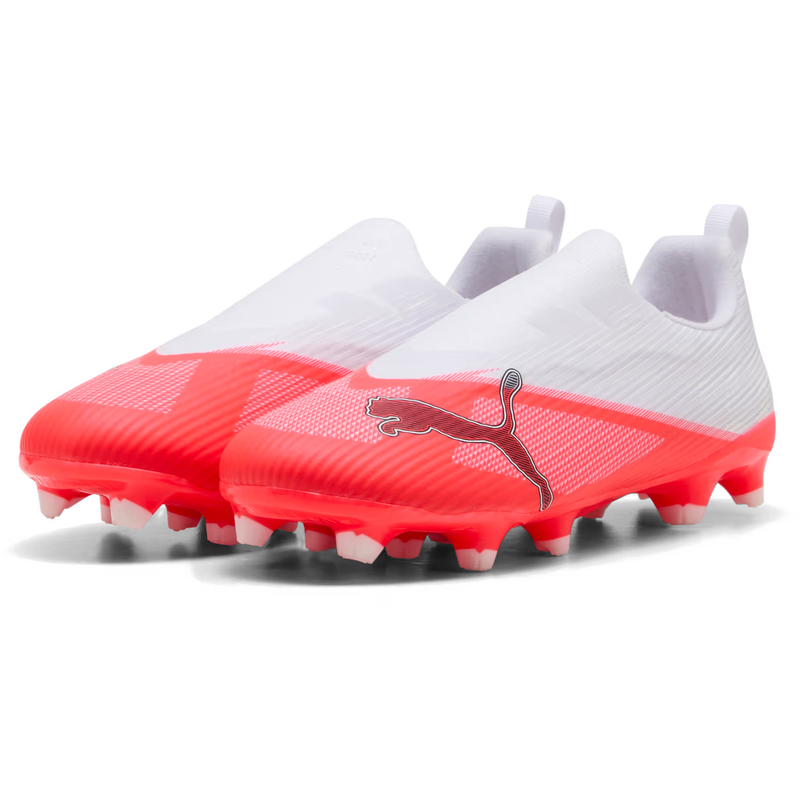 Youth Ultra 7 Match Laceless FG/AG, Puma Youth Ultra 7 Match Laceless FG/AG in 01-Ultra Red/Puma Black/Puma White pair front right