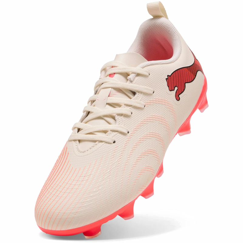 Youth Future 9 Play FG/AG, Puma Youth Future 9 Play FG/AG in 01-Sugared Almond/White/Ultra Red/Black front top left