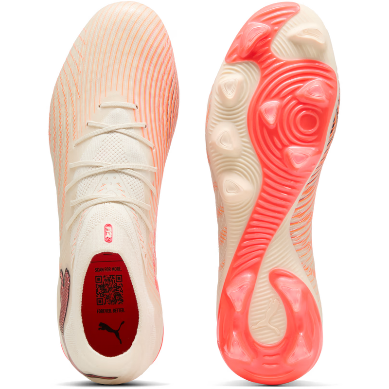 Future 9 Pro FG/AG, Puma Future 9 Pro FG/AG in 01-Sugared Almond/White/Ultra Red/Black pair top and bottom