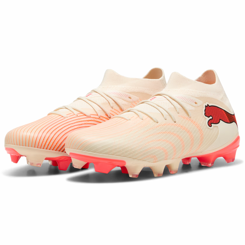 Women's Future 9 Match FG/AG, Puma Women's Future 9 Match FG/AG in 01-Sugared Almond/White/Ultra Red/Black pair left
