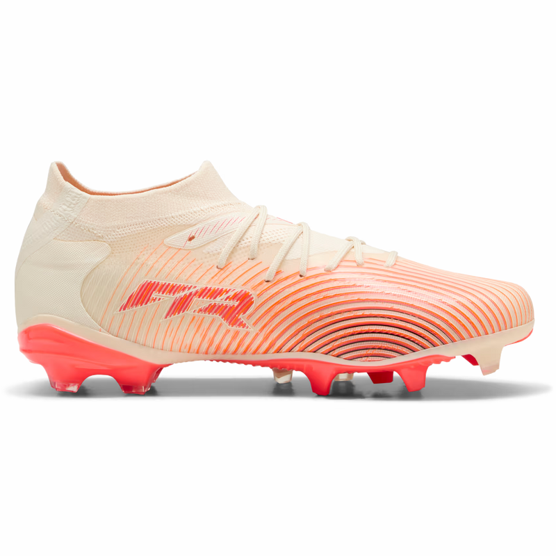 Women's Future 9 Match FG/AG, Puma Women's Future 9 Match FG/AG in 01-Sugared Almond/White/Ultra Red/Black inside profile of left shoe