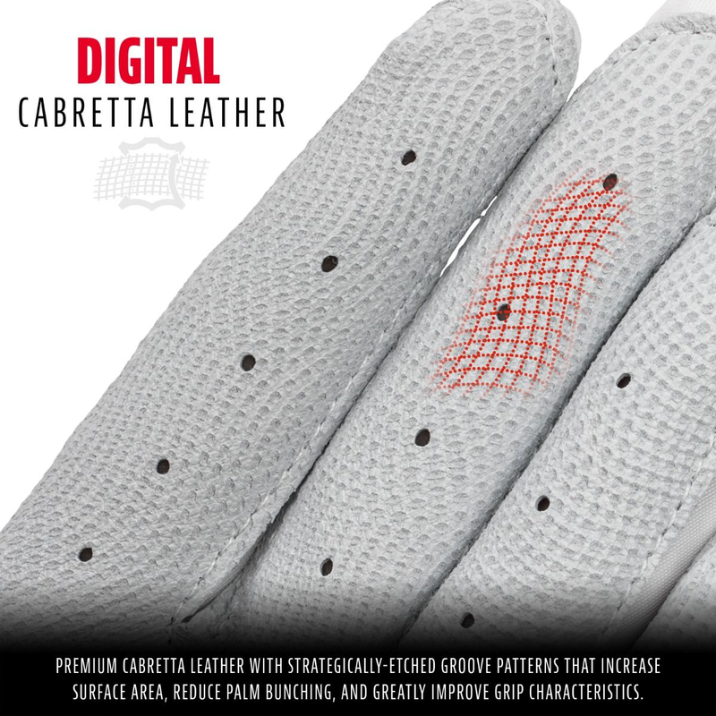 Youth CFX Pro Series Batting Gloves, Franklin Sports Youth CFX Pro Series Batting Gloves in White digital cabrettta leather