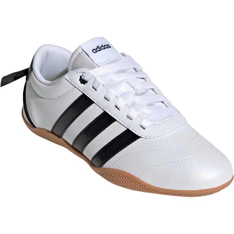 Youth Grand Court Lo, Adidas Youth Grand Court Lo in White Core Black angled lateral view