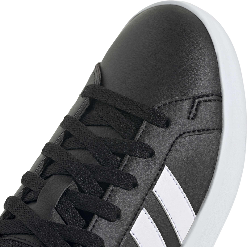 Youth Grand Court 3.0, Adidas Youth Grand Court 3.0 in Black White lace and stitch detail