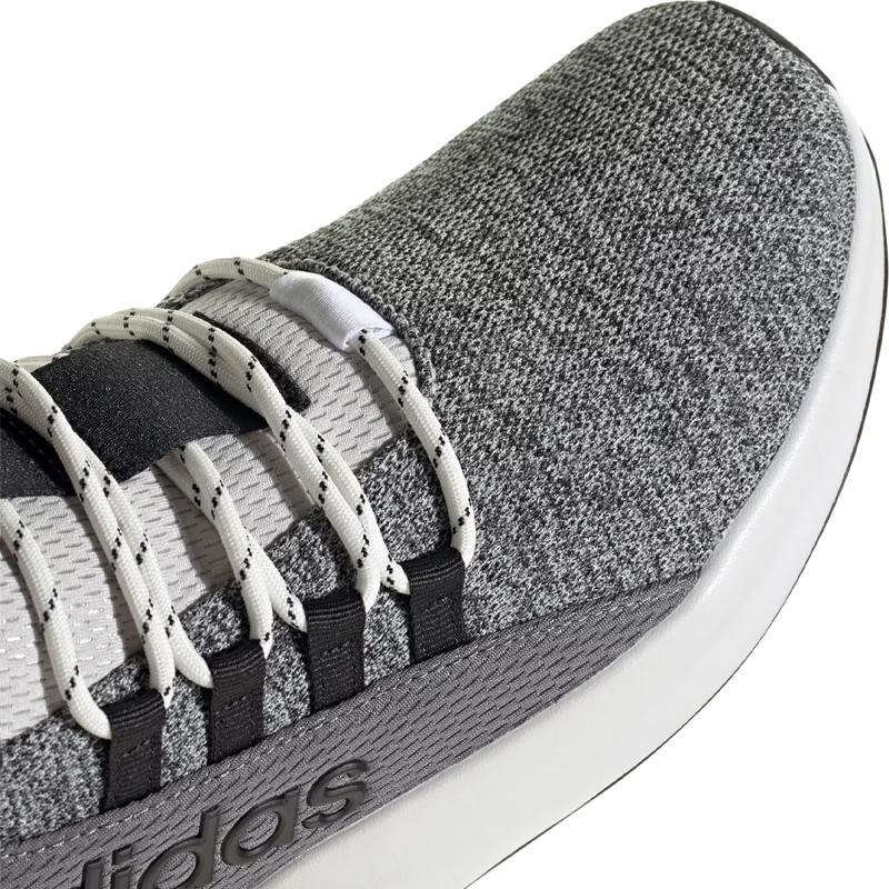 Men's Lite Racer Adapt 8.0, Adidas Men's Men's Lite Racer Adapt 8.0 in Grey One Grey Four Core Black toe close up