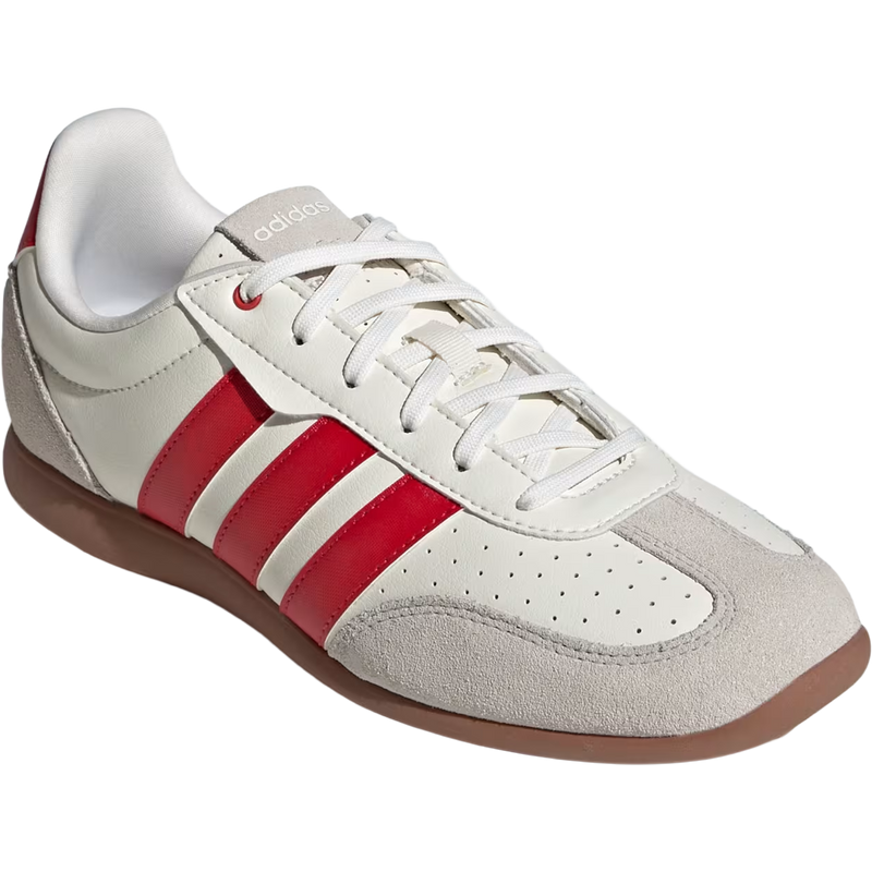 Women's Barreda Lo, Adidas Women's Barreda Lo in Off White Collegiate Red angled left facing lateral view