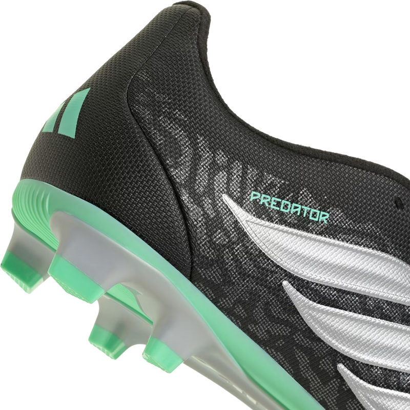Predator Club FT FG/MG, Adidas Predator Club FT FG/MG in Core Black Silver Metallic Pulse Mint heel detail