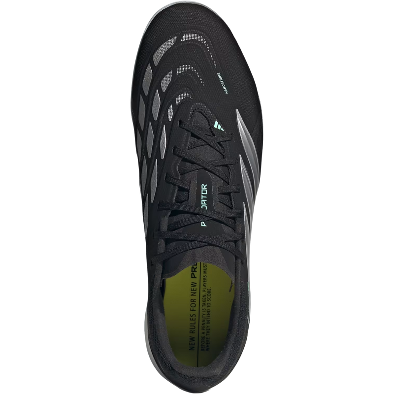 Predator League TF, Adidas Predator League TF in Core Black Silver Metallic Pulse Mint top view
