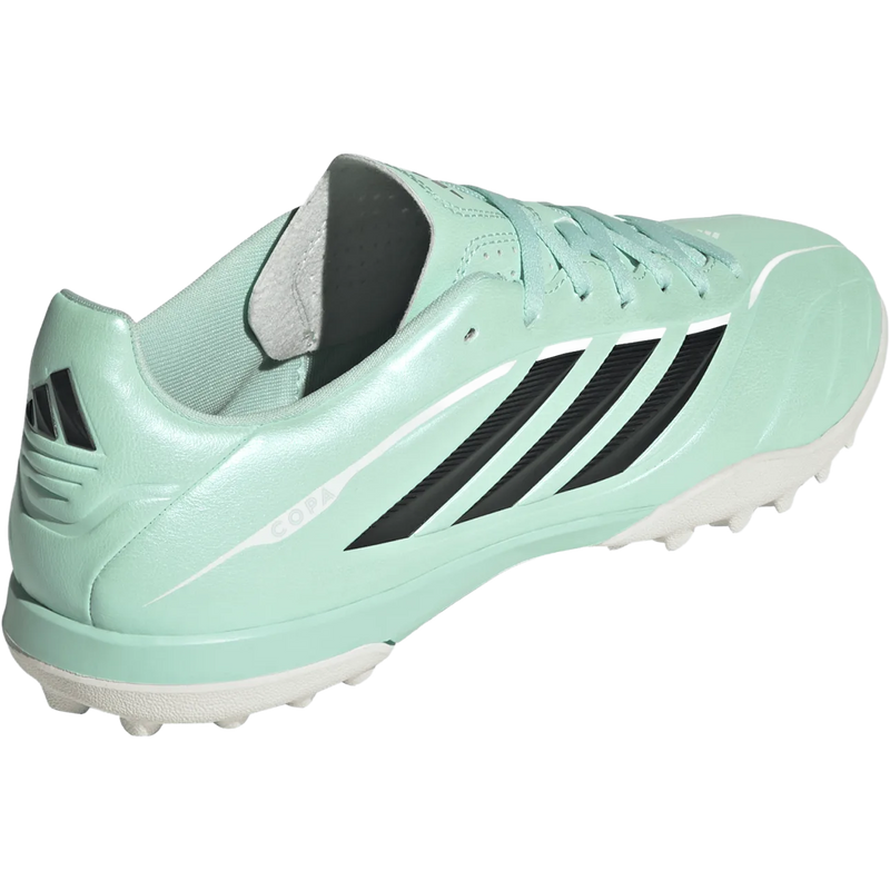 Copa Pure IV Club TF, Adidas Copa Pure IV Club TF in Clear Mint Core Black Cloud White angle view heel detail