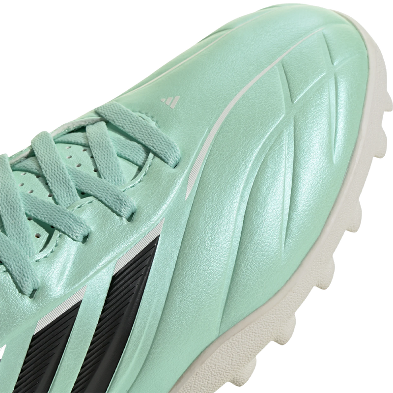 Copa Pure IV Club TF, Adidas Copa Pure IV Club TF in Clear Mint Core Black Cloud White toe detail