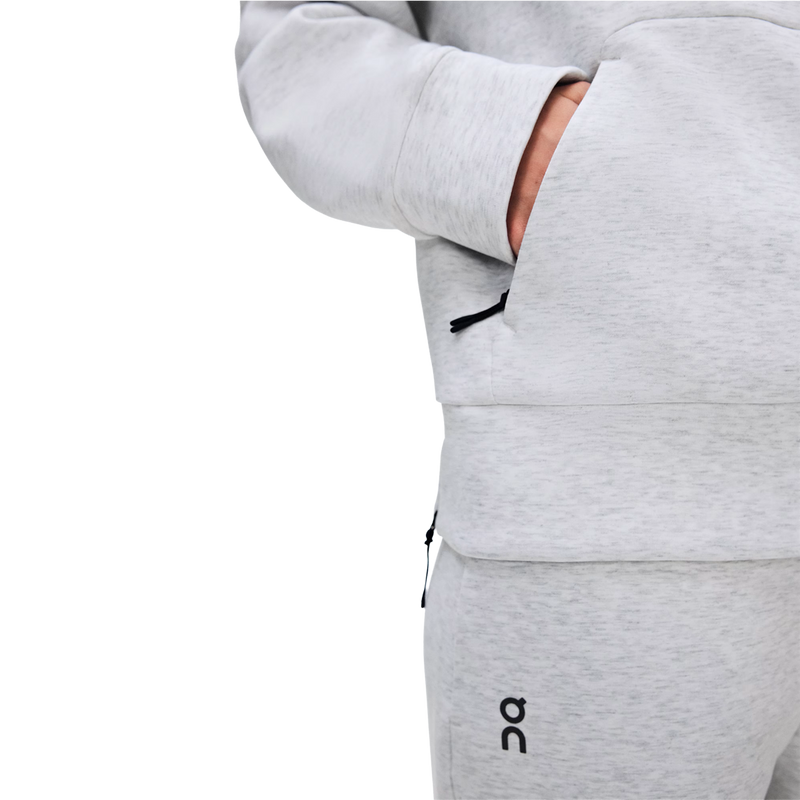 Women's Focus Tech Hoodie, On Women's Focus Tech Hoodie  in Crater kangaroo pocket detail