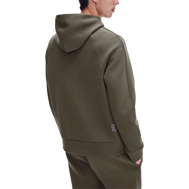Men's Focus Tech Hoodie, On Men's Focus Tech Hoodie in Bark back view