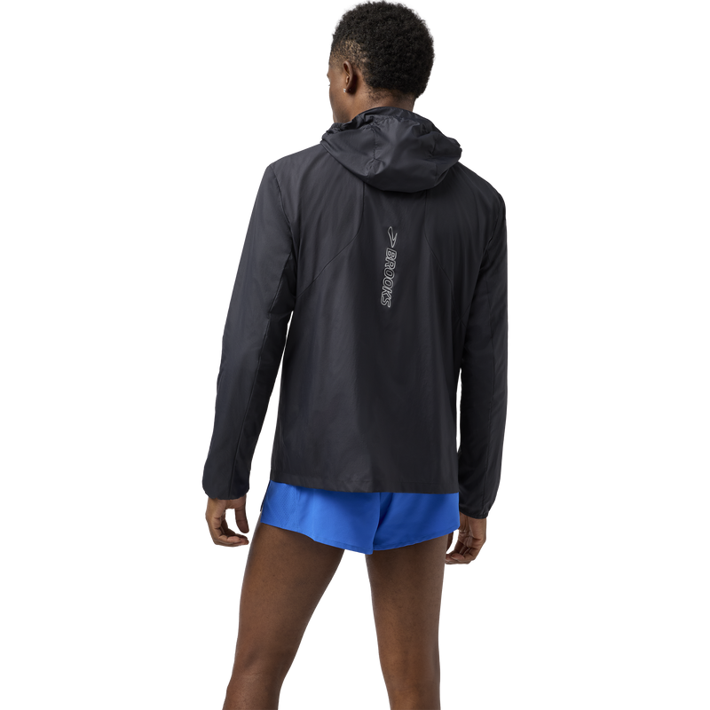 Men's Canopy Packable Jacket, Brooks Men's Canopy Packable Jacket in 052-Black back