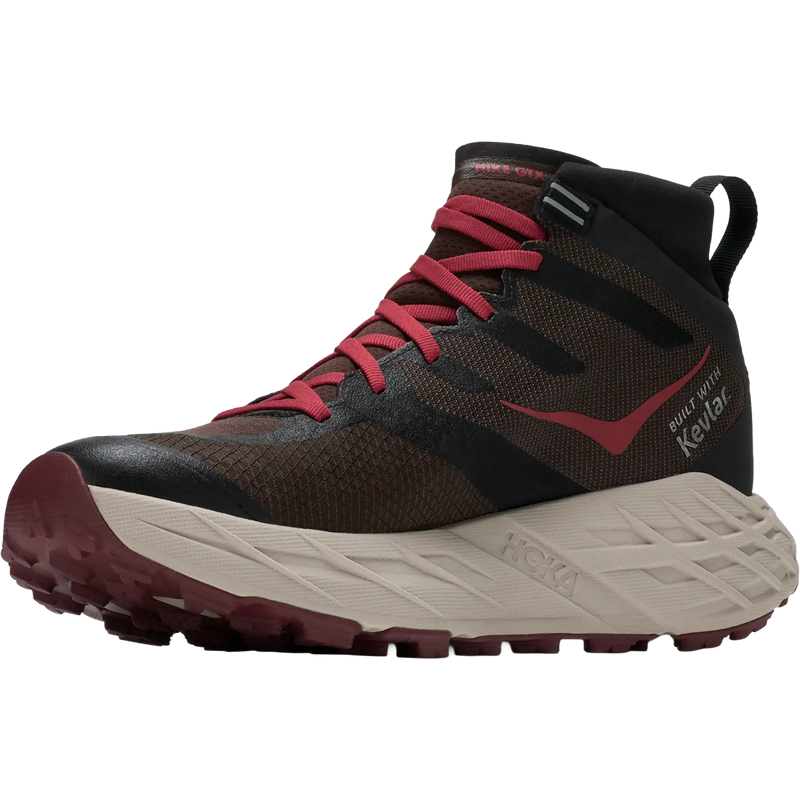 Speedgoat 7 Hike GTX, Hoka Speedgoat 7 Hike GTX in Spiced Chocolate River Rock Grey left facing