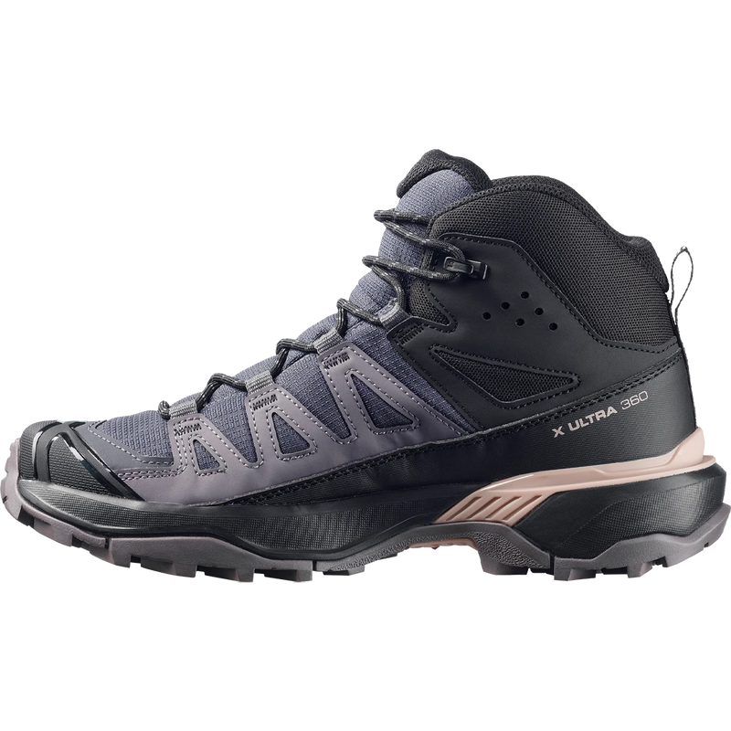 Women's X Ultra 360 Mid GTX, Women's X Ultra 360 Mid GTX in Nine Iron Excalibur Shadow Gray left facing