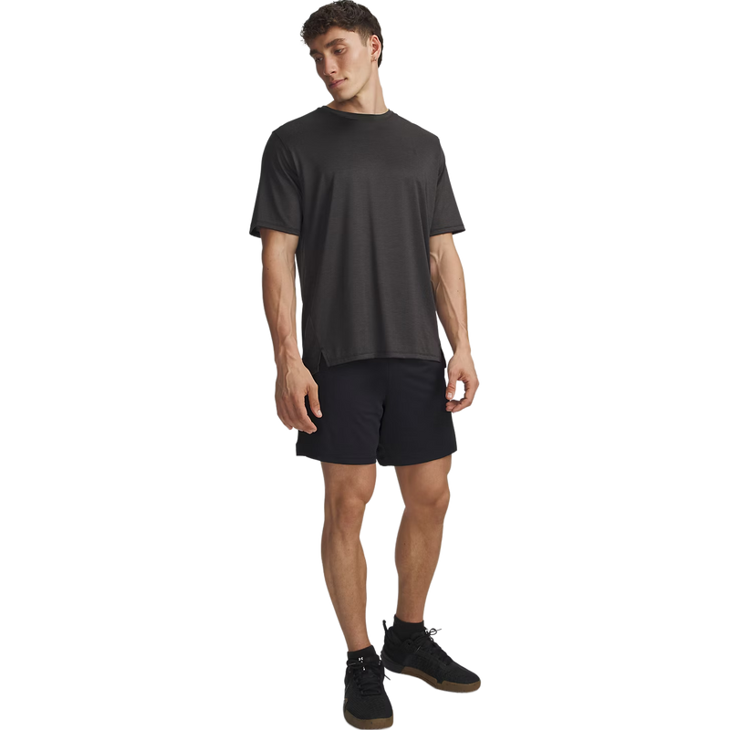 Men's UA Tech Vent 7" Short, Under Armour Men's UA Tech Vent 7" Short in 001 Black front full length