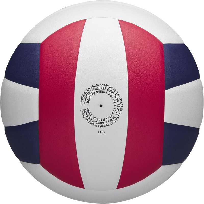 Thrive Game Volleyball, Wilson Thrive Game Volleyball in Red White Blue with needle inflate detail