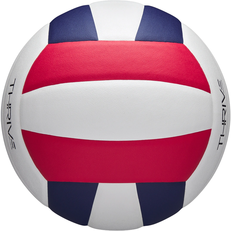 Thrive Game Volleyball, Wilson Thrive Game Volleyball in Red White Blue with stitch detail