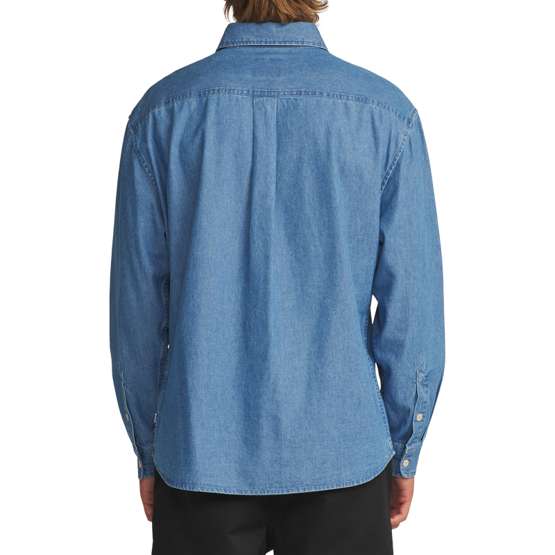 Men's Henry Denim Shirt, Katin Men's Henry Denim Shirt Back