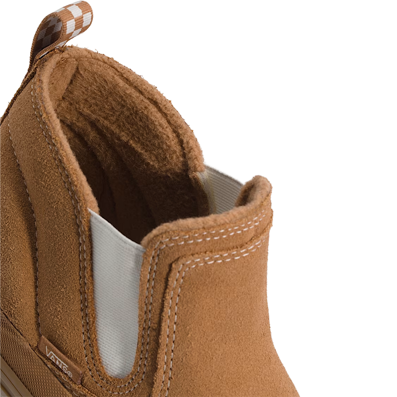 Women's Mid-Slip Insulated, Vans Women's Mid-Slip Insulated in Chipmunk elastic and stitch detail