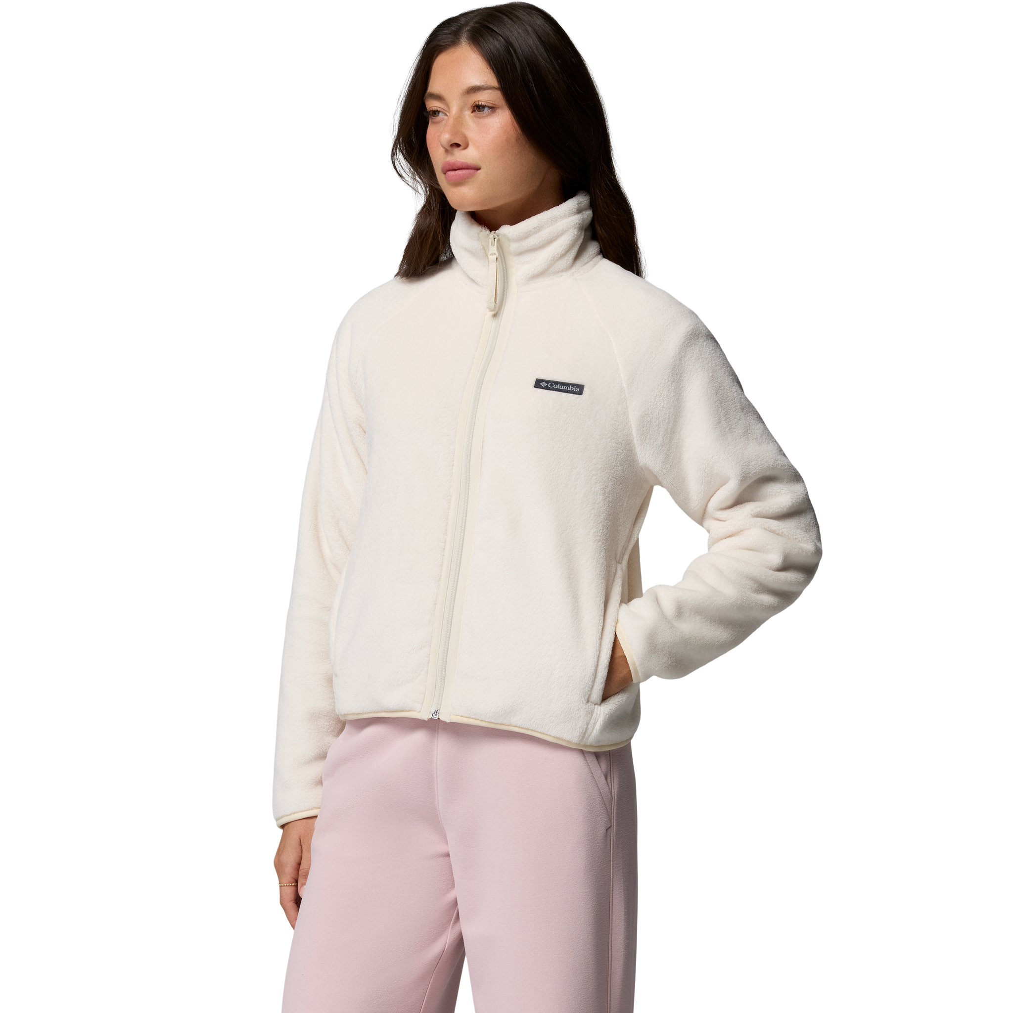 Columbia Women's Fire Side Reignited Sherpa Full Zip in Chalk Plush